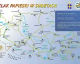 Mapa szlaków papieskich w Sudetach, prowadząca m.in. do Chojnika.