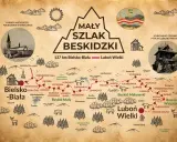 Mapa szlaków długodystansowych w Polsce: Mały Szlak Beskidzki, 137 km z Bielska-Białej na Luboń Wielki.